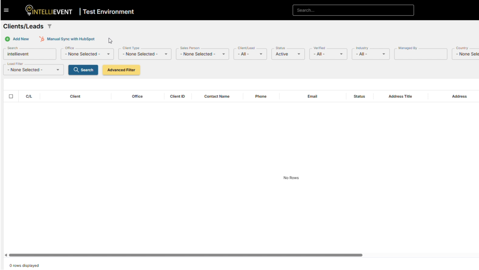 IntelliEvent Lightning clients and leads with HubSpot sync, CRM contact data, and filtering tools.